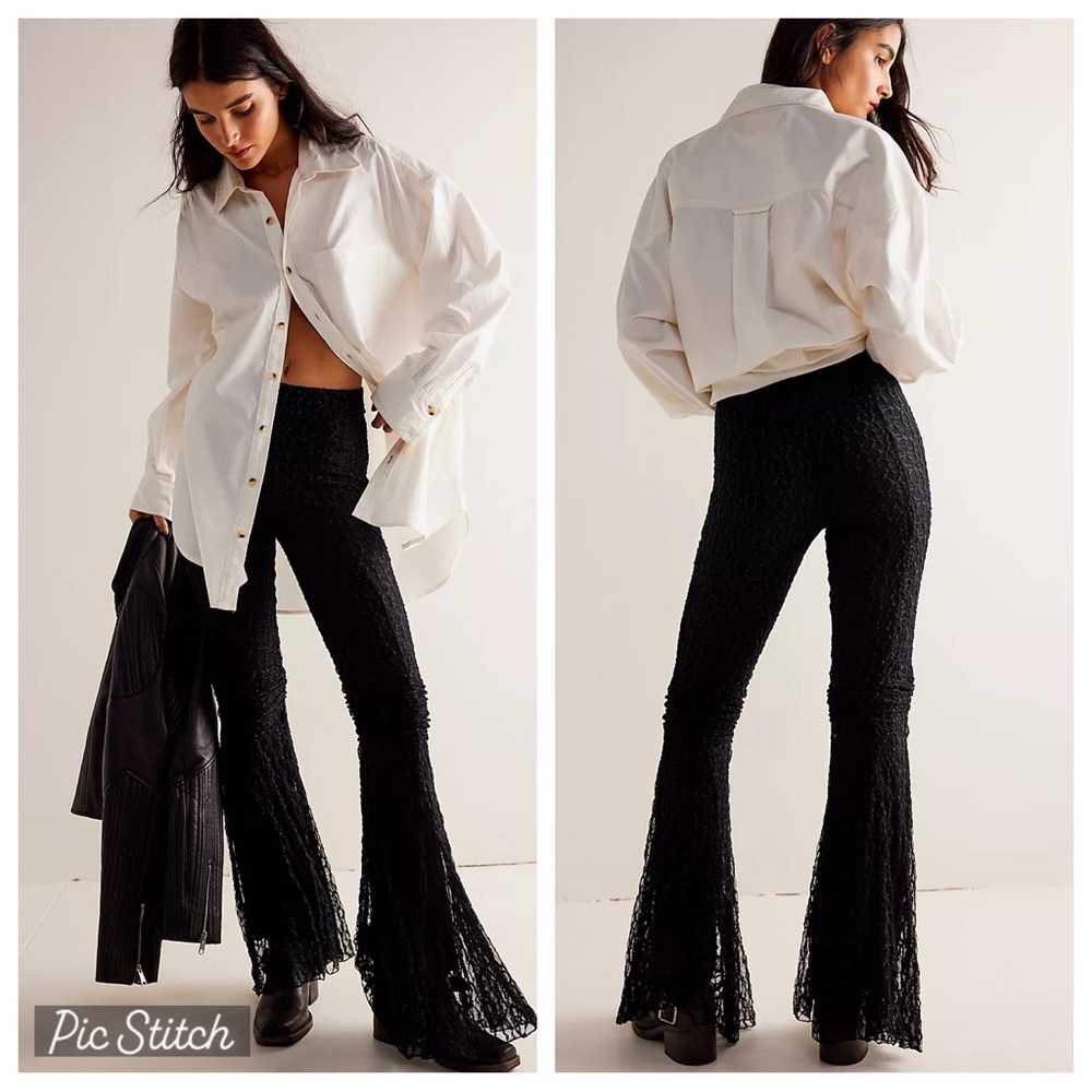 Free People Georgina Mesh Flare Pants NWT XS